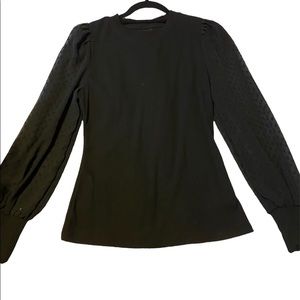 Black polka dot long sleeve blouse